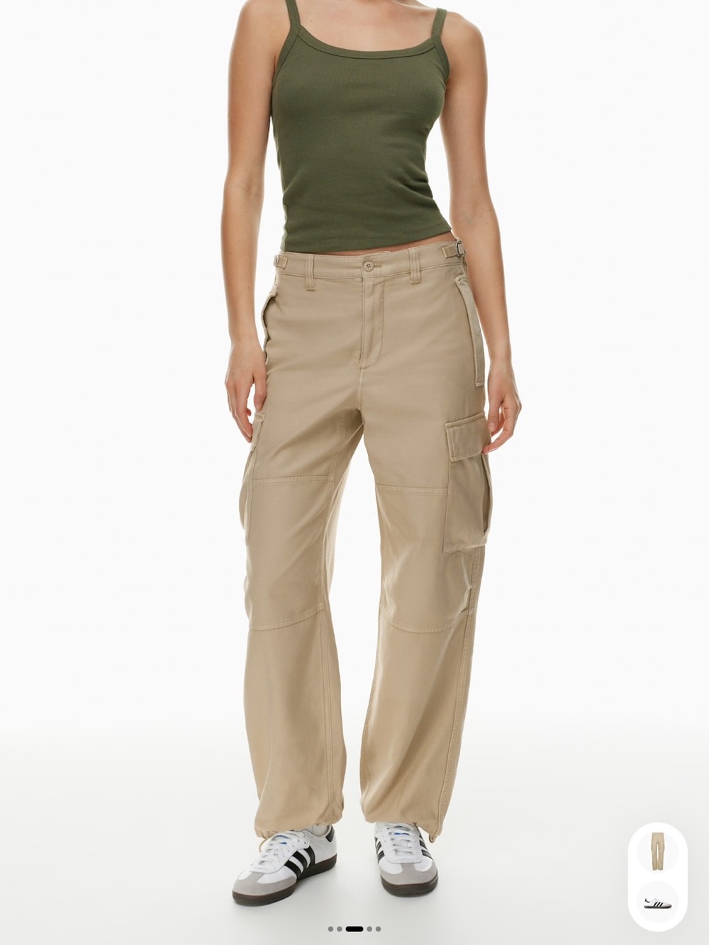 TNA Beige Cargo Pants with Multiple Utility Pockets
